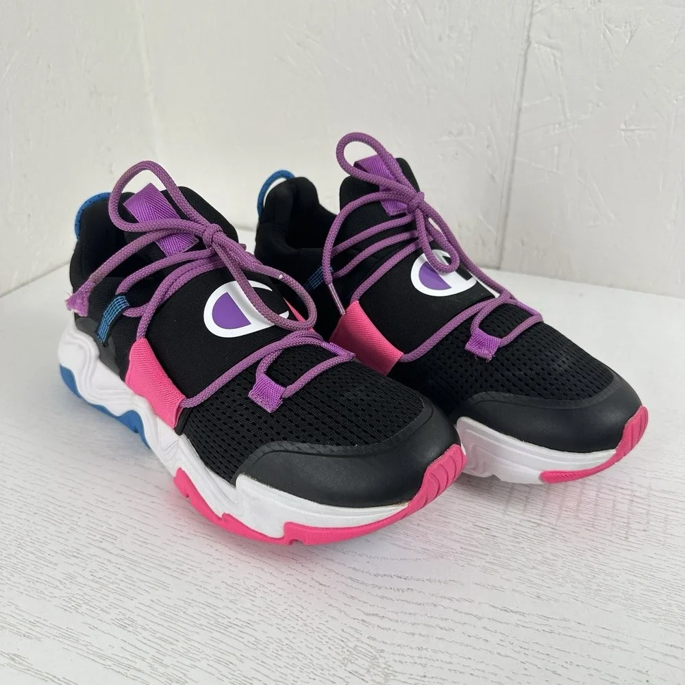 Champion Hyper C Link Youth 6.5 Women's 8 Black Pink Purple Blue Shoes‎ Sneakers